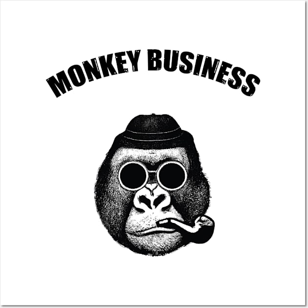 Monkey Business Gorilla Wall Art by SkelBunny